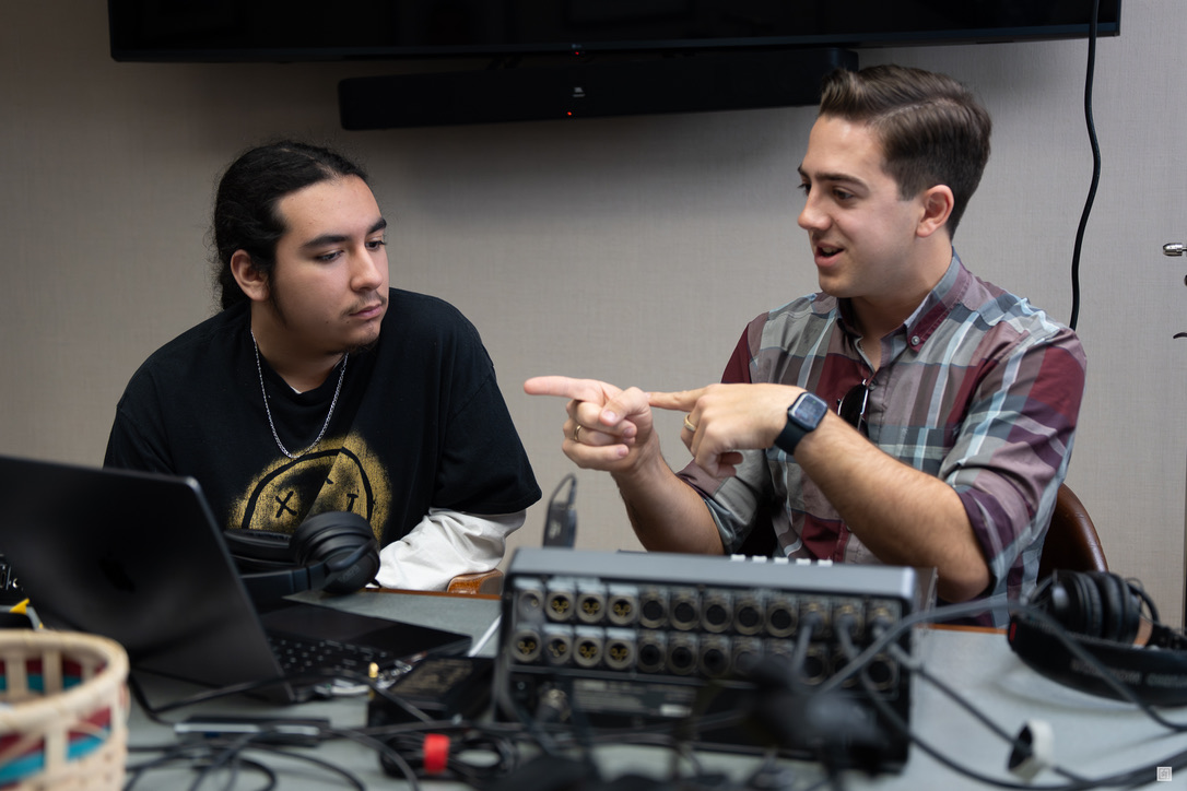 Students collaborating during a VOICES of OKC production